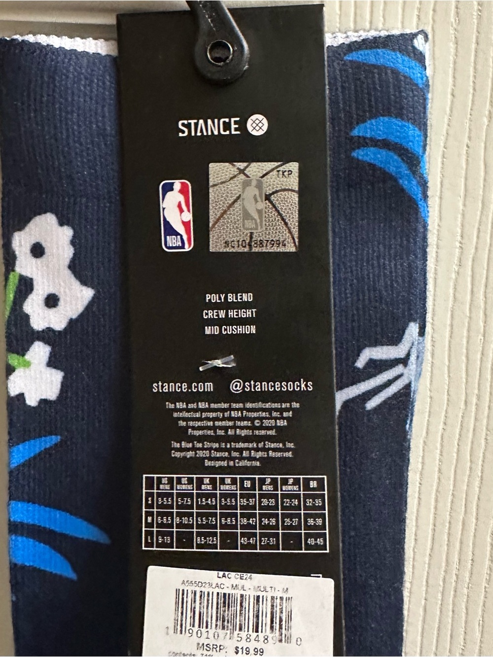 Stance Men's and Women's  Medium LA Clippers 2023/24 City Edition Crew Socks - Picture 4 of 6